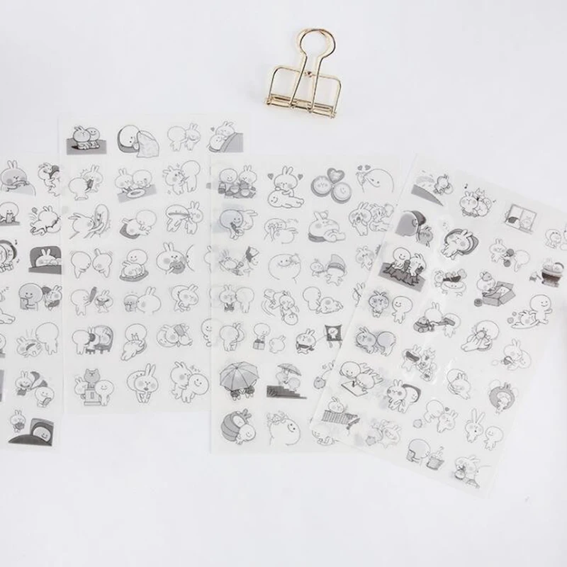 

6pc/package Cartoon Cartoon Children Stationery Pvc Sticker Outdoor Diy Diary Decoration Scrapbook Notepad Learning Gift