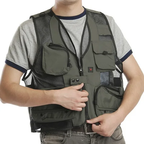Refire gear, Мужской Быстросохнущий жилет, Повседневный, с карманами, тактический, военный жилет, летняя одежда, фотография, куртка без рукавов, XL-5XL - Цвет: Армейский зеленый