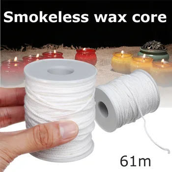 

Smokeless Wax Core 61m Cotton Handmade Non-smoke DIY Oil Lamps Candles Supplies Candle Making Wick With Base