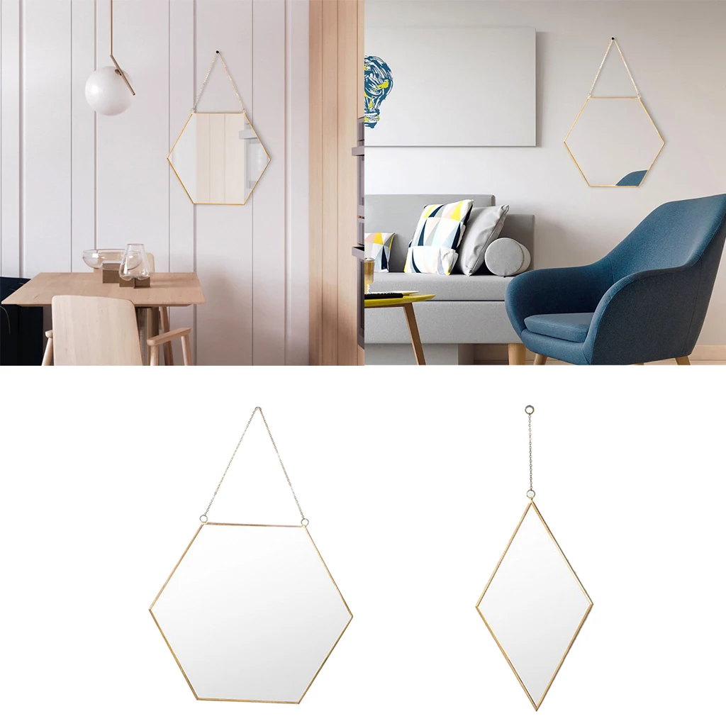 MagiDeal Glamour Glass Girls  Women Fitting Dressing Make Up Mirror Wall Hangings 2Pcs