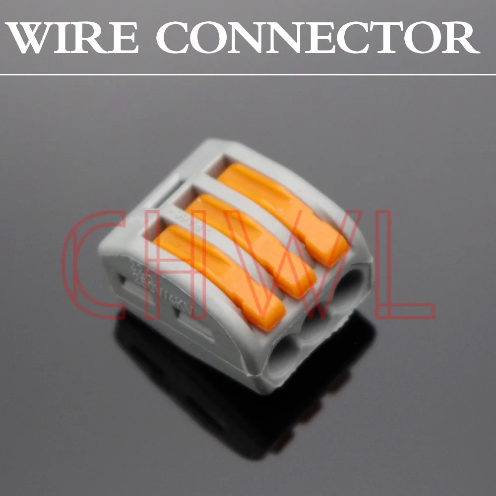 

25pcs/lot PCT-213 mini fast Wire Connect Terminal 3 Holes Universal Compact Wire Connector push-in Terminal Block FREE SHIPPING
