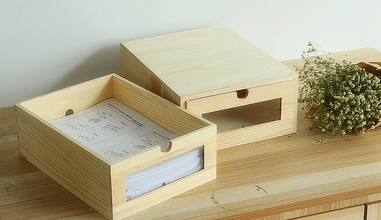 Деревянный Настольный Органайзер А4 бумажный офисный стационарный/ящик для хранения файлов экологически чистый без краски деревянные ящики для хранения