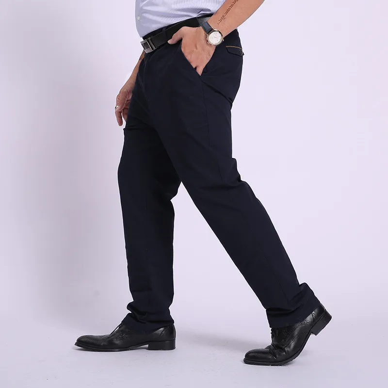 Men's Casual Pants New Men's Large Size Elastic Casual Pants Business Casual Pants Men's Straight Loose Large Pants