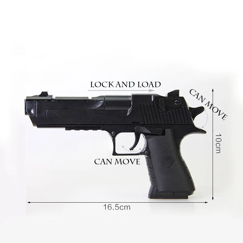 DIY building blocks toys weapon Desert Eagle and BERETTA Revolver wtih bullet plastic pistol model for children's boys