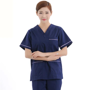 

2017 New Arrival Hospital Surgical Scrub Sets Short Sleeve Medical Doctors Uniform Sets Dental Clinic Nurse Overalls Lab Coat