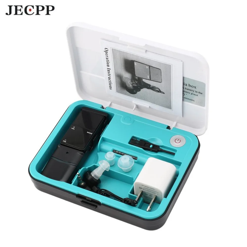 

Digital USB Rechargeable Ear Hearing Aid Kit with Intelligence UV Box Adjustable Sound Amplifier Sound Enhancer Hearing Aids