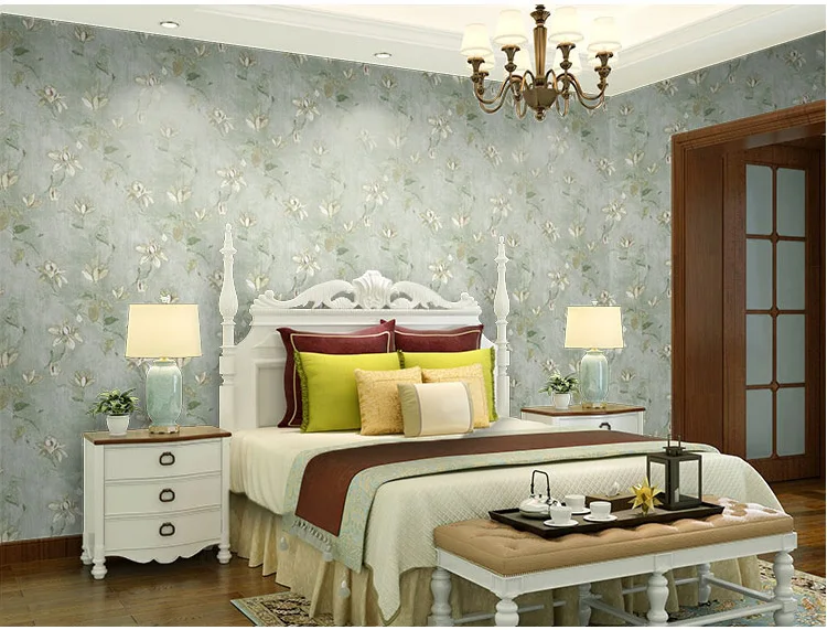 Американский деревенский лоза цветок обои домашний декор Винтаж серый зеленый, бежевый для гостиная спальня украшения росписи