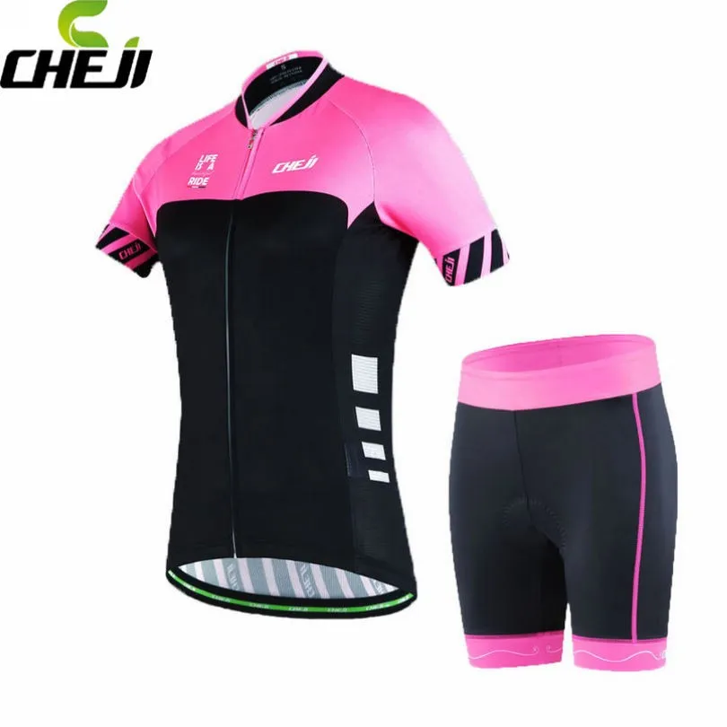 CHEJI Cycling Jersey Ropa Ciclismo Girls T Shirt Women Sport Clothing Bike Short Sleeve Bicycle Top