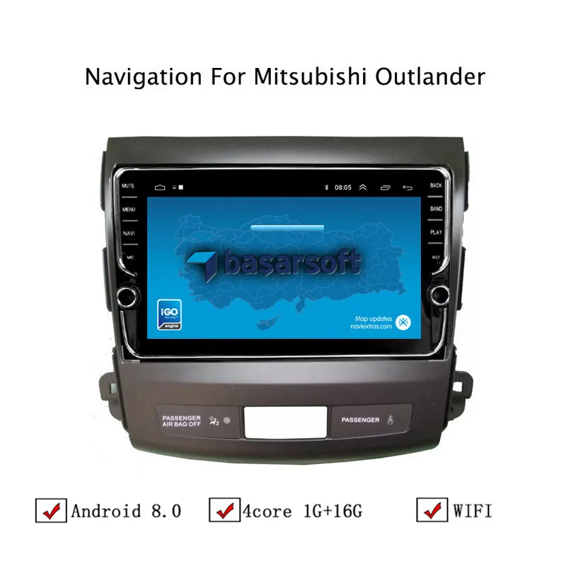 

9" Android 8.1 car GPS navigation For Mitsubishi Outlander 2006 2007 2008 2009 2010 2011 2012 Car Radio Head Unit Navigation