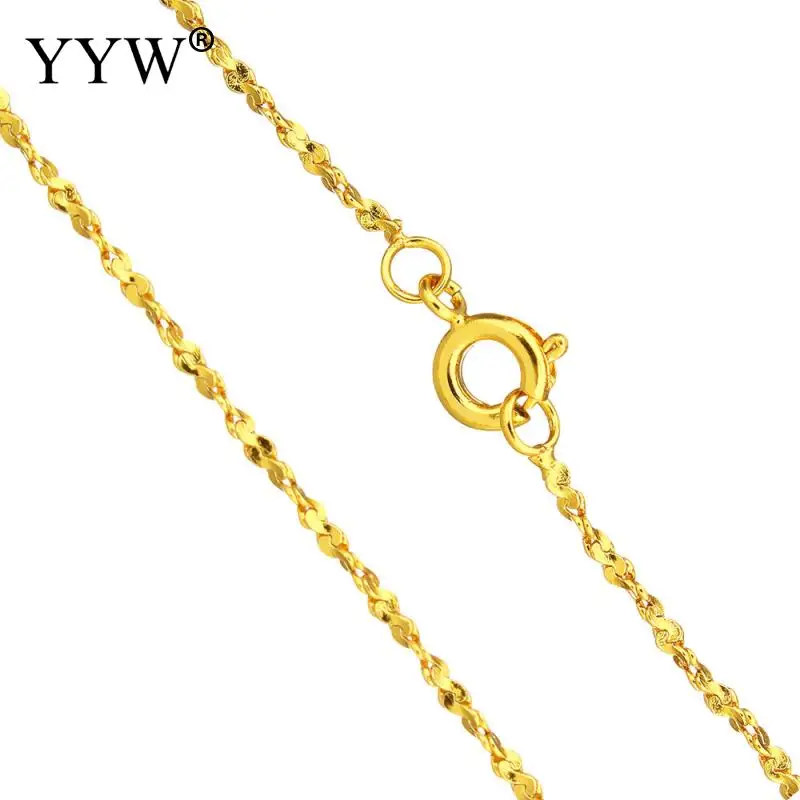 Wholesale Price 24k Gold Color Plated Brass Chain Necklace For Men