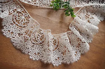 

3 inches wide ivory lace trim, ivory venise lace trimming for bridal veil, lace border 15 yards