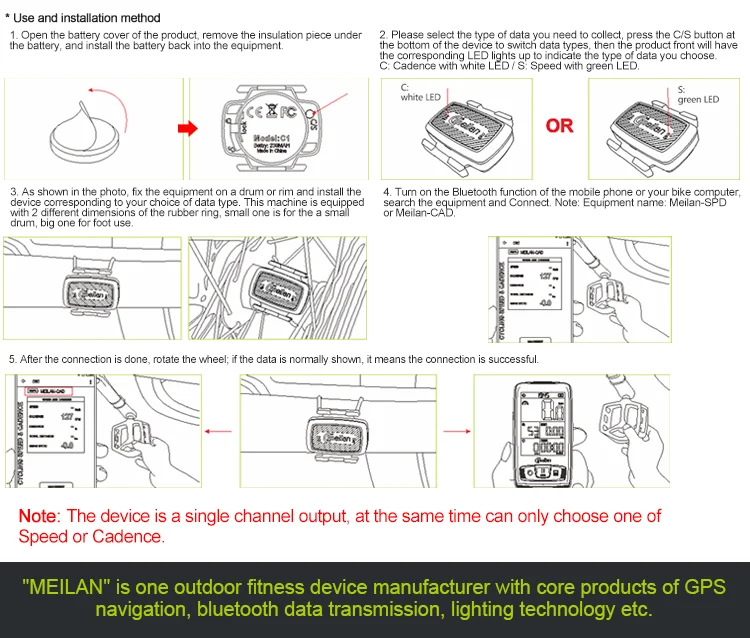 Meilan C1, велосипедный датчик, датчик частоты вращения, спидометр, датчик для велоспорта, Bluetooth 4,0/ANT+, спиннинг, тренировка, C3