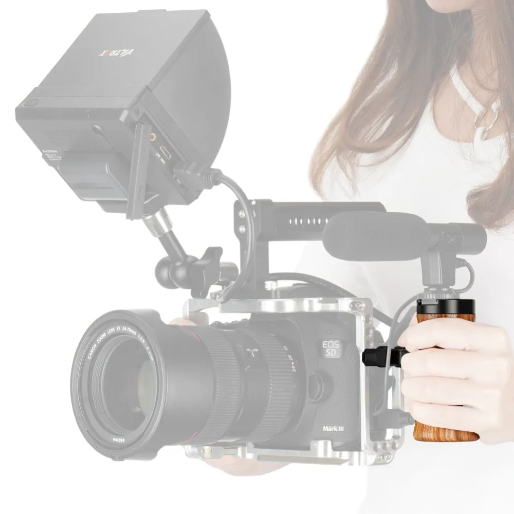 Ручка для камеры NICEYRIG деревянная рукоятка DSLR ручка холодной обуви Сырная