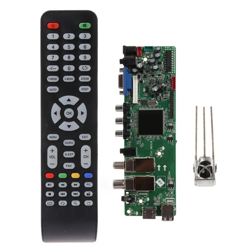 Goede DVB S2 DVB T2 DVB C Digitale Signaal ATV Maple Driver LCD Afstandsbediening Board Launcher Universele Dual USB Media QT526C V1.1