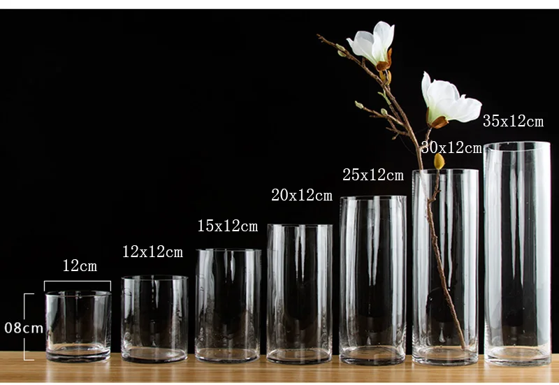 Современная стеклянная ваза с прямой трубкой, прозрачное настольное стекло, высокие вазы, гидропоника, контейнерный горшок, Цветочный Декор для дома и свадьбы