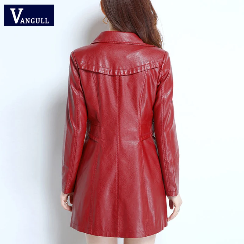 Vangull женские Куртки из искусственной кожи Модные с длинным рукавом свободного размера плюс PU кожаные пальто зимняя новая женская кожаная верхняя одежда
