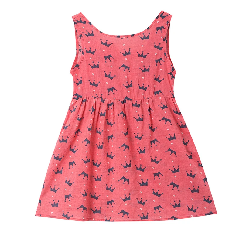 Kid Baby Girl Geometric Pineapple Flower Printed Sleeveless Dress Children's Princess Sundress Vest Sling Dresses 2-6Y A20 | Детская
