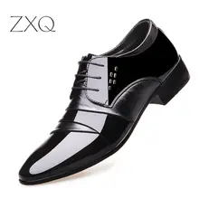 2017 Oxford Shoes For Men Office Shoes Patent Leather Business Dress Shoes Men Flats Zapatos Hombre