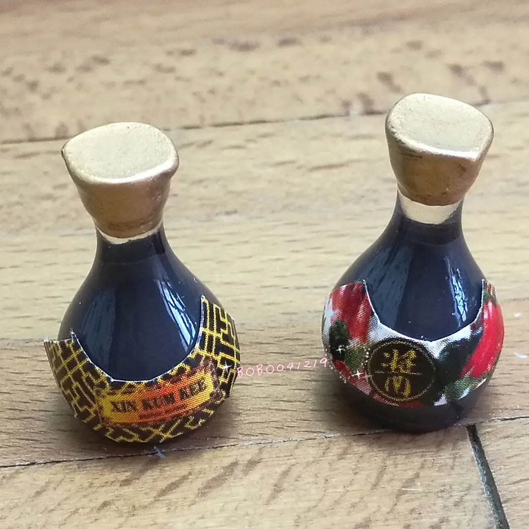 

Dollhouse Miniature 1:12 Toy Kitchen 2 Pcs Plastic Soy Sauce Height 2cm SPO414