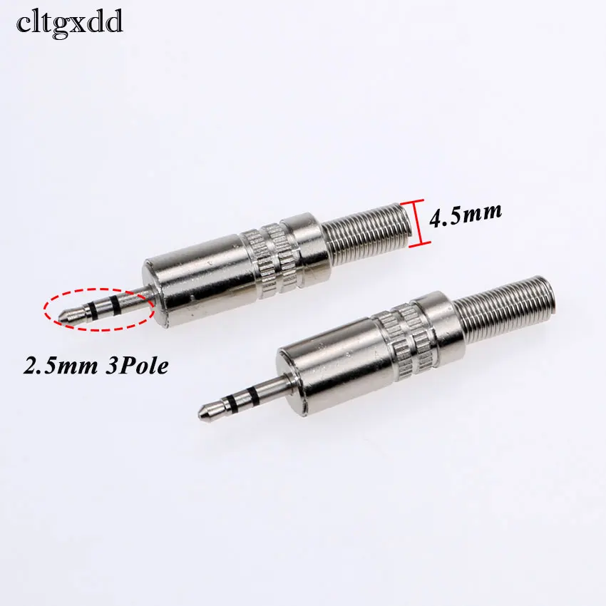 

cltgxdd 10pcs silver 2.5mm Mono Unbalanced Male Plug Jack Solder Audio Cable Connector