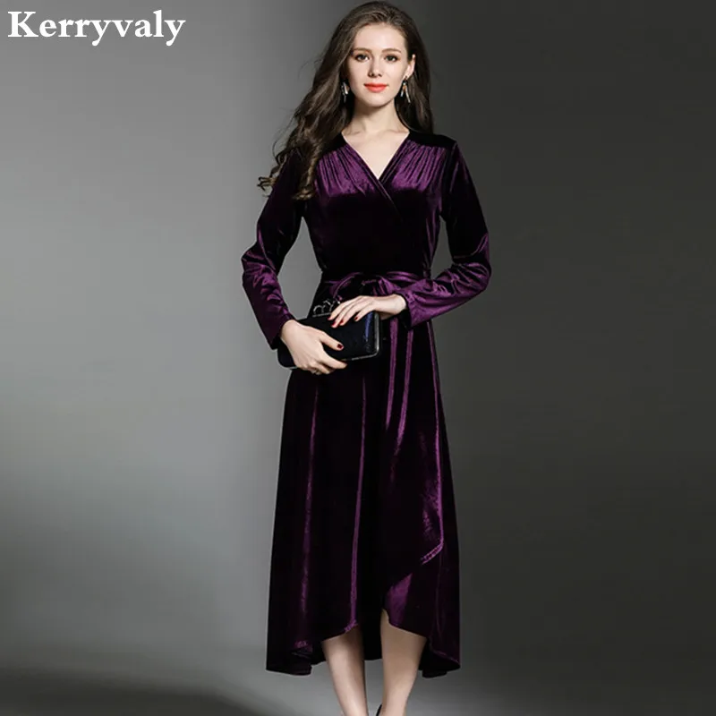 purple velvet dress