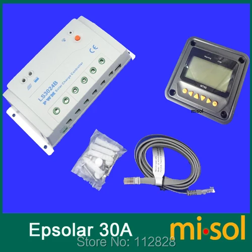 

Epsolar Solar regulator 30A 12V 24V solar charge controller 50V LS3024B with remote meter MT50