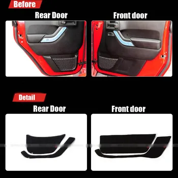 

4pcs Fabric Door Protection Mats Anti-kick Decorative Pads For Jeep Wrangler 2011-2015