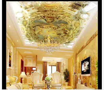 

3d wallpaper customized ceiling wallpaper murals European classical style zenith mural ceiling fresco wall decoration livingroom