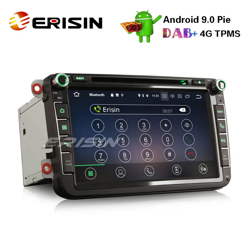 Erisin ES8985V " Android 9,0 пирог DAB+ DVD стерео gps для Golf Passat T5 сиденье для Polo