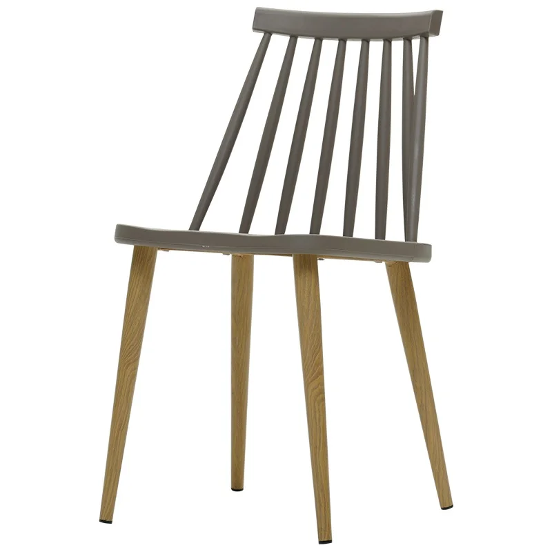 

Nordic Design Chair with Plastic Backrest / Metal Feet with Wood Grain Veneer (Thermal Transfer Printing)