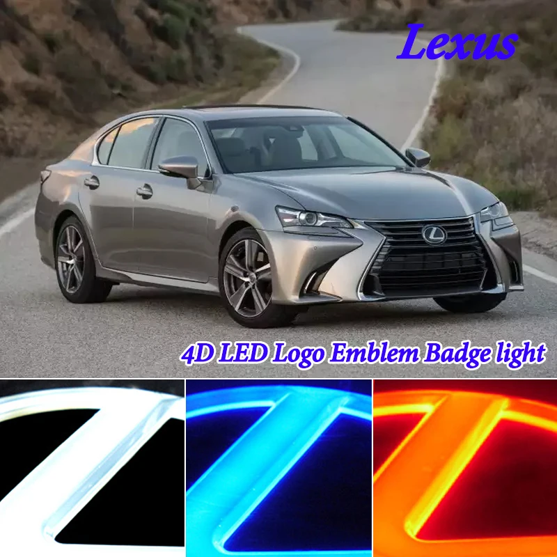 4D Cold Light LED Badge Emblem Logo Light for Lexus GS300 ES300 ES240 DS350 LS270 RX450h