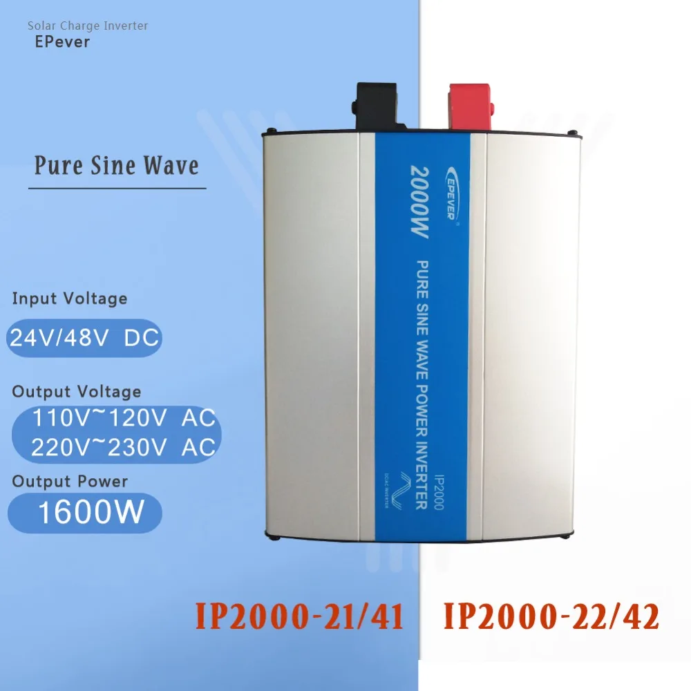 

EPever USB port 24V/48V DC Transfer to 110V/220V AC 2000W Switch Power Inverter Voltage Converter Adjustable Charger Inverter