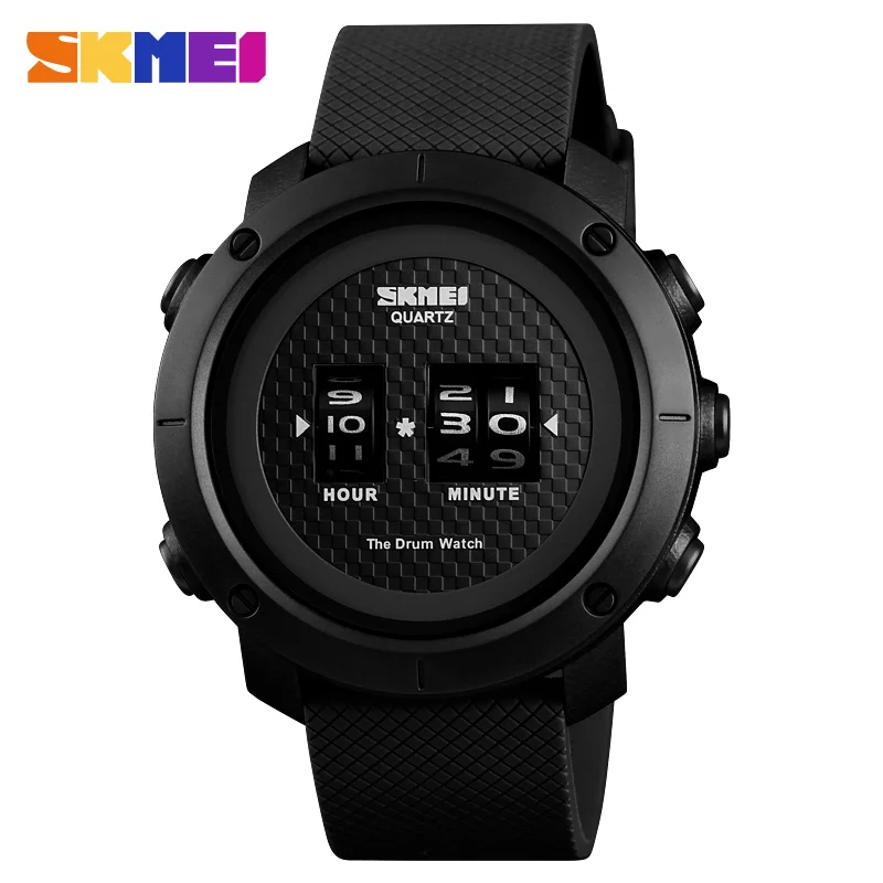 SKMEI спортивные часы для улицы простые мужские часы цифровые часы 50 м водонепроницаемый цифровой дисплей наручные часы Relogio Masculino - Цвет: All Black Plastic