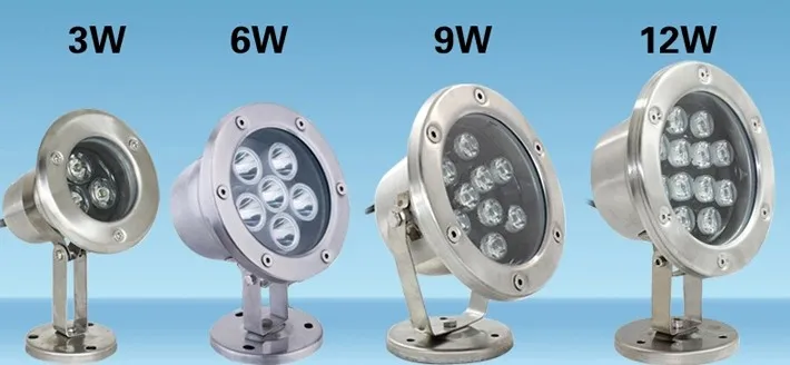 Aquarium LED RGB high lumen flood light  IP68 30 degree pond lamp 3W 6W 9W 12W 15W 18W 24W 36W Fish Tank Underwater Spot Light underwater solar lights