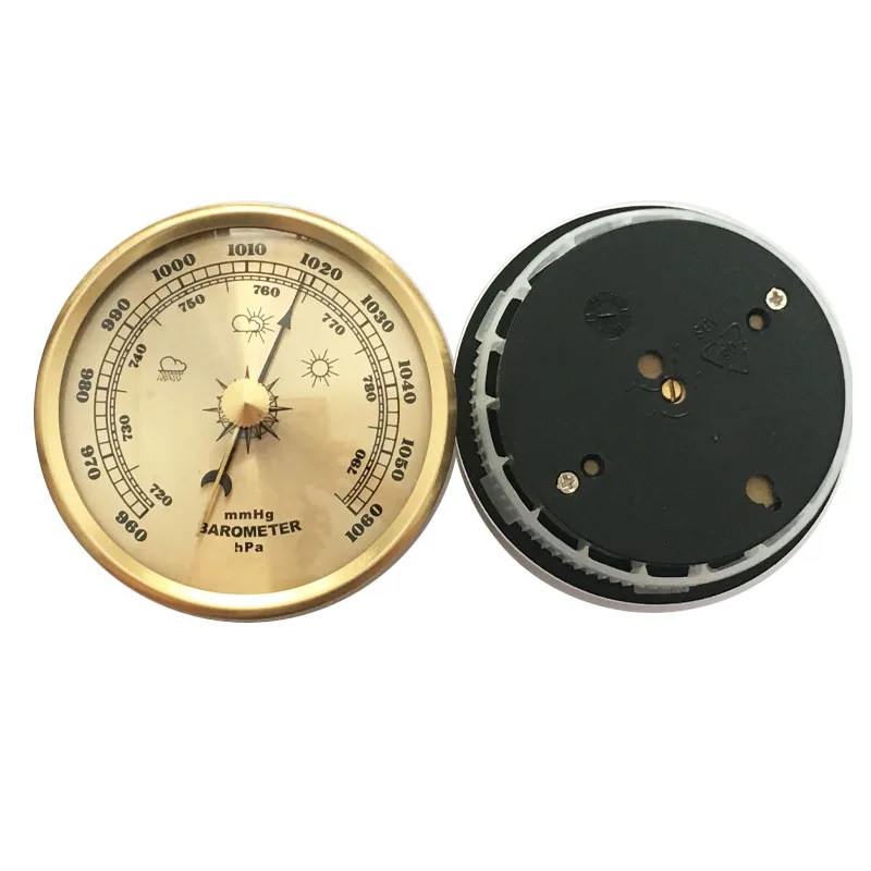 New High Quality Wall Hanging Gold Color 70mm Dial Barometer Toolin