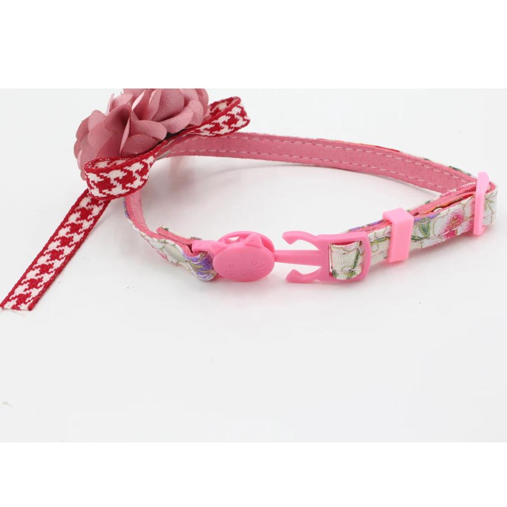 Flower Bell Decorative Flowers Printed Collar For Kitten Kitty Cat