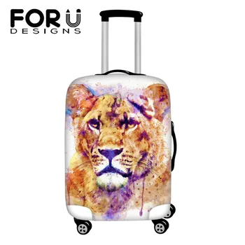 

FORUDESIGNS 3D Tiger Printed Case Cover Luggage Protector Cover Suitcase Dustproof Covers Elastic Accessories Dust Rain Covers