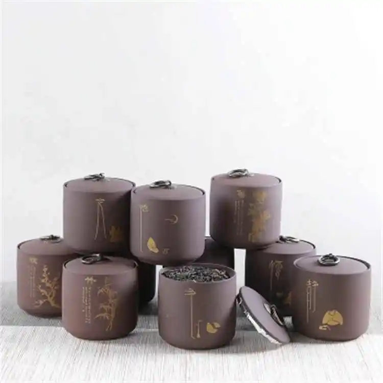 Fashion Sauce Storage Bottle Jars Storage Boxes with Lids Ceramic Storage Jar Chinese Style contenedores de alimentos cocina