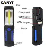 2 modi Tragbare COB LED USB Aufladbare Taschenlampe Magnetische Arbeit Licht Lampe mit Hängenden Haken Power Bank für Im Freien Camping