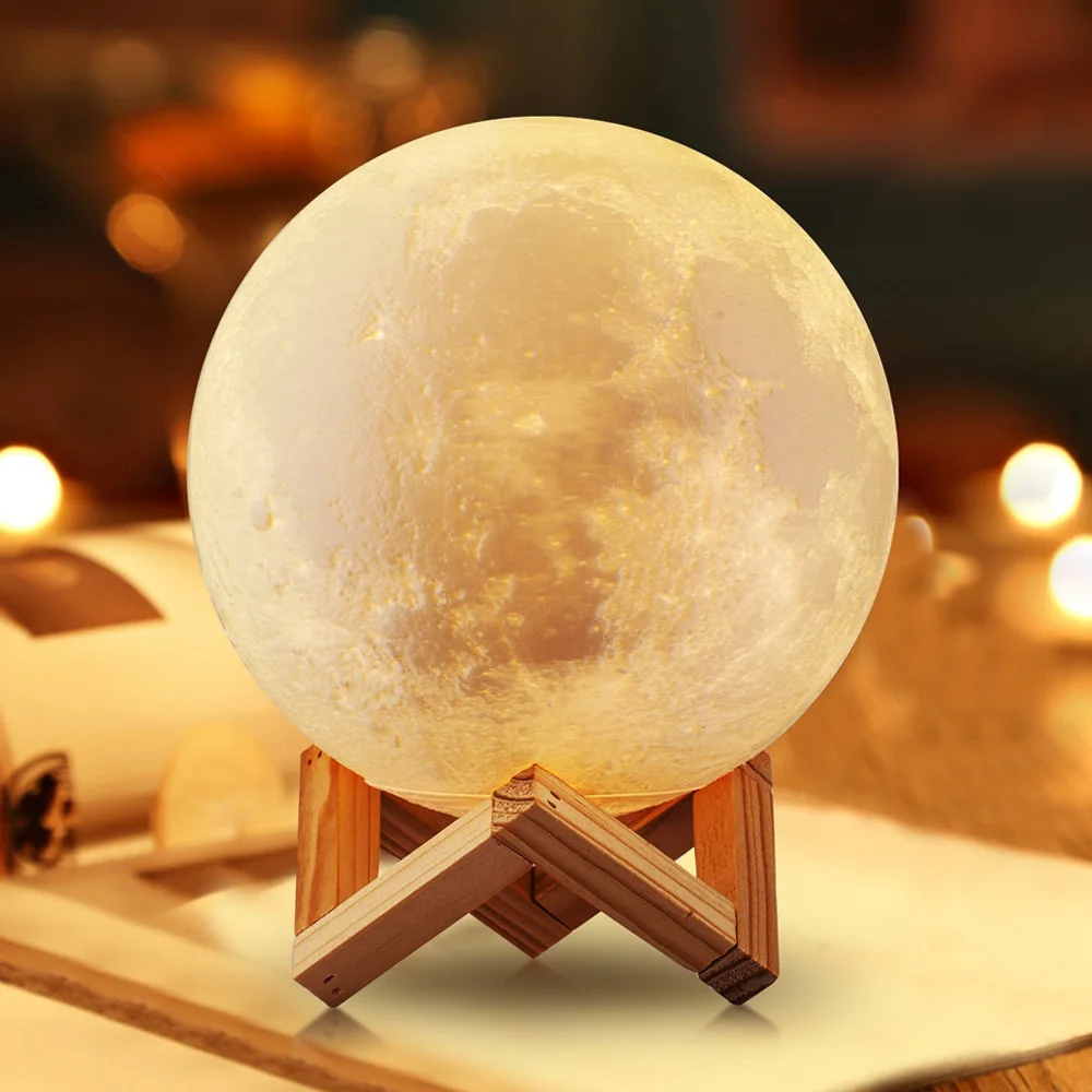 

Rechargeable LED Moon Light 2 Colors Change Touch Switch LED Night Light Bedroom Novelty Light Christmas Lamp Home Decoration