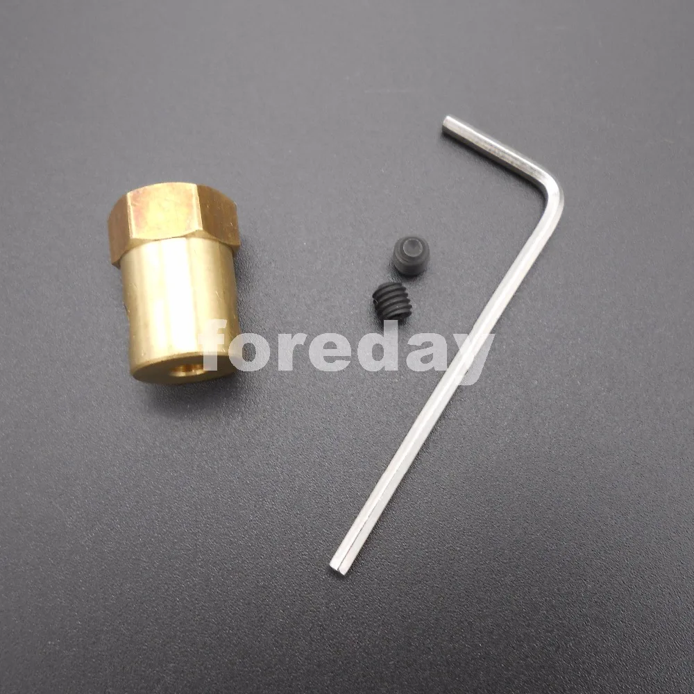 1PC NEW HQ 4MM Brass Wheel Shaft Motor Hexagonal hexagon HEX length 18mm M4 Coupling Coupler 12MM + 1 Spanner wrench *FD250