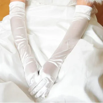 

Classic Women Gloves Black White Red Grey Skin Opera/Elbow/Wrist Stretch Satin Finger Long Gloves Flapper Gloves Wild Costume