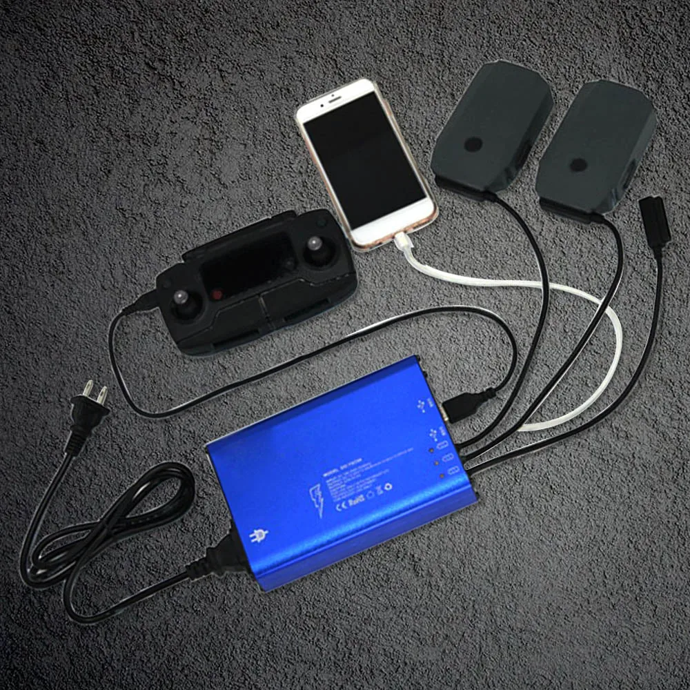 SUNNYLIFE 5 in1 Зарядное устройство с 2 Порты usb для DJI Mavic Pro батареи для Дронов пульт дистанционного управления для iPhone 8, 7, 6, 6 S Plus смартфонов штепсельная вилка стандарта США