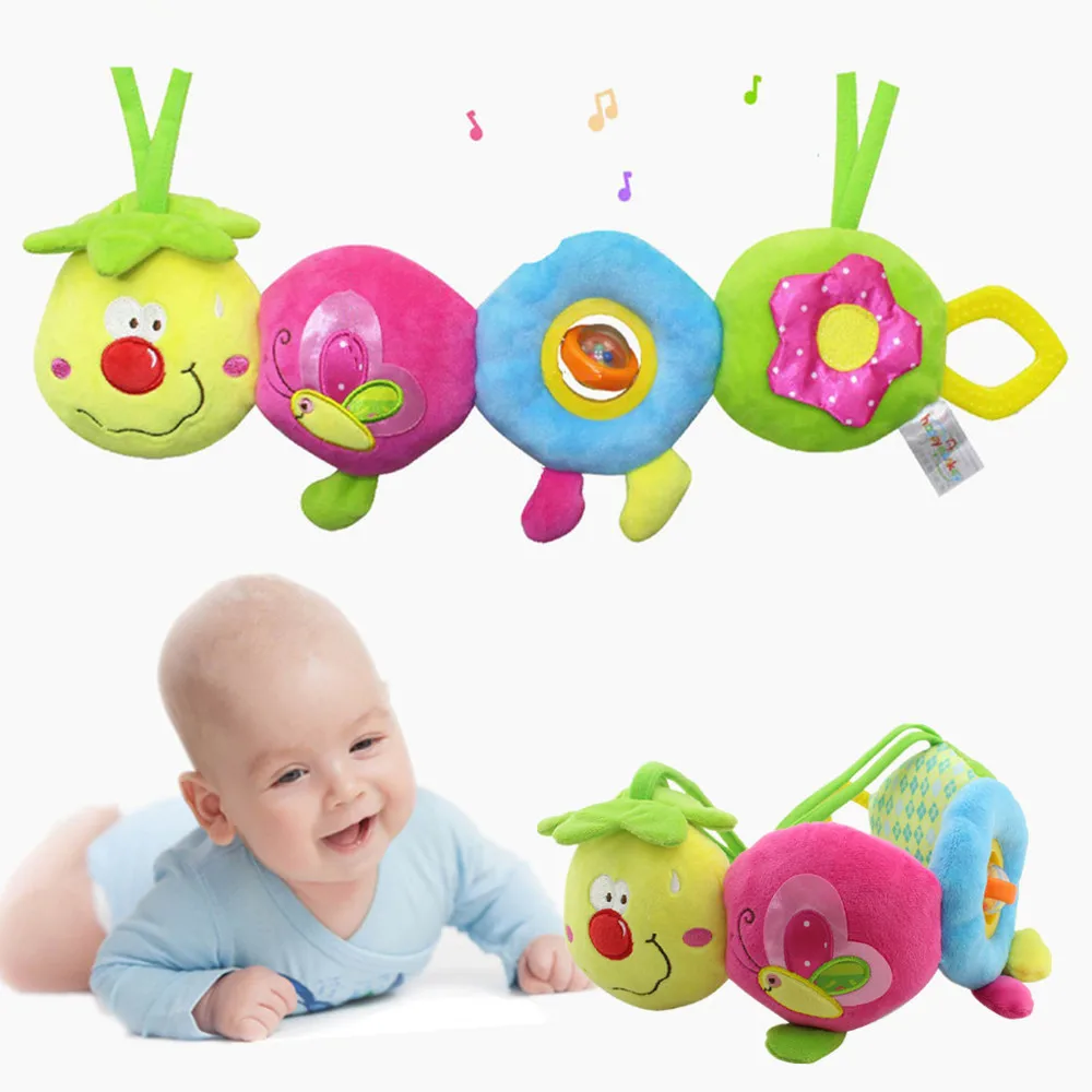 Baby Rattles Toys Plush Animal Stroller Crib Pram Toys Mobile Musical