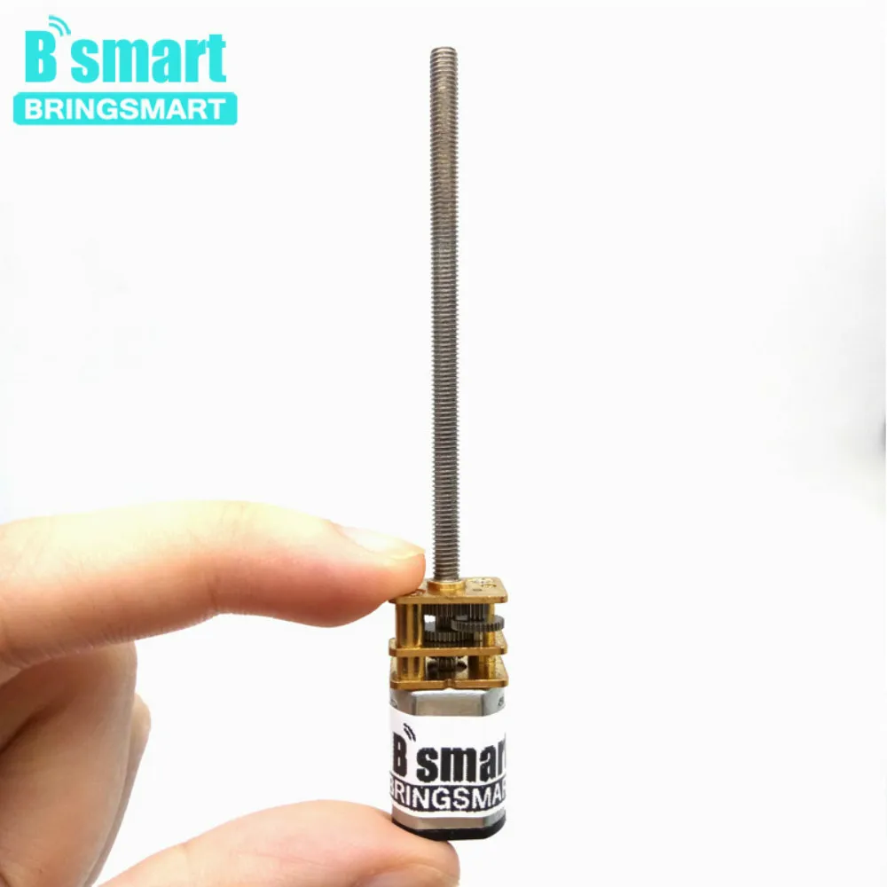 DC Motor Bringsmart M3 Screw 55mm Threaded Shaft 3V 6V 12V DC Motor Customized 30/100/200/250/300/600rpm Mini Electric Gear Reducer N20