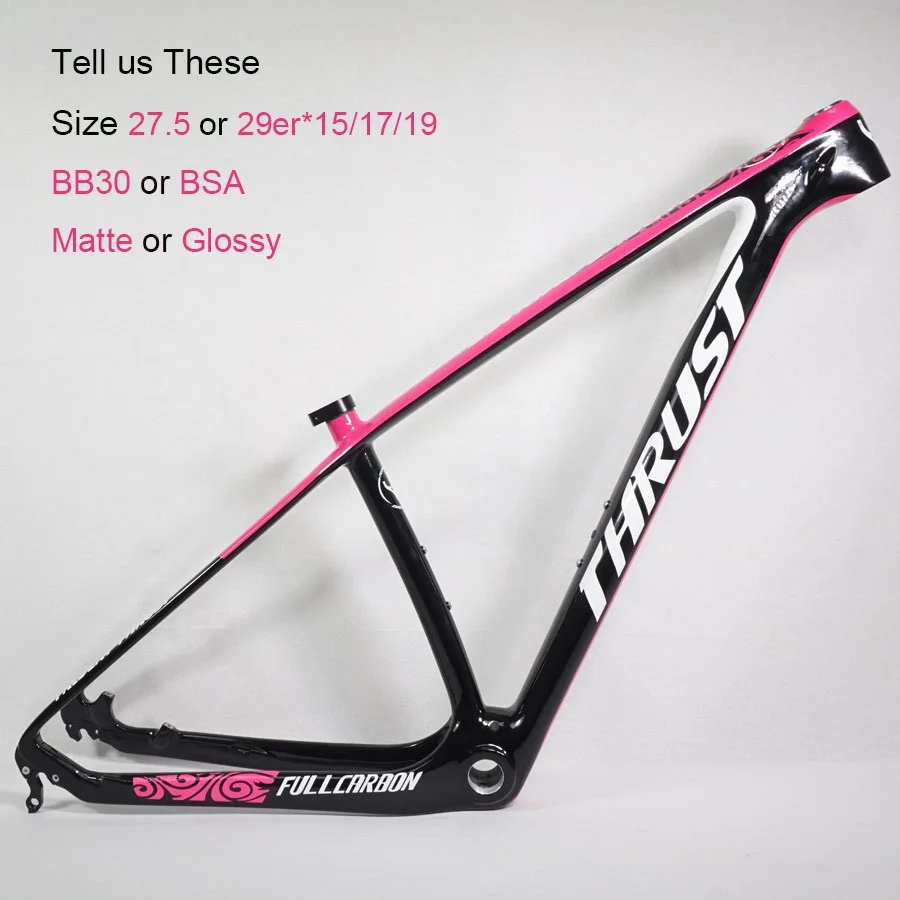 Карбоновая рама 29er для горного велосипеда 15 17 19 дюймов карбоновая велосипедная Рама 7 цветов для велосипеда - Цвет: pink