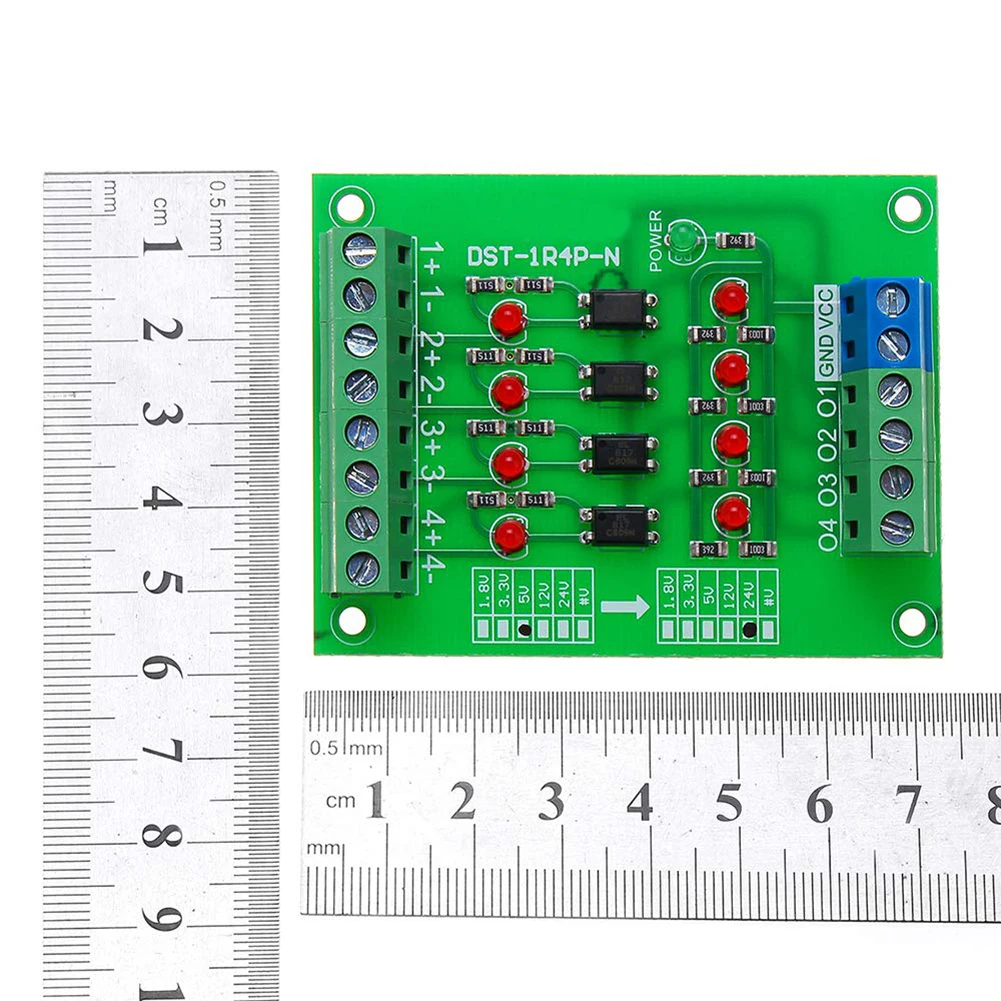 

5V To 24V 4 Channel Optocoupler Isolation Board Isolated Module PLC Signal Level Voltage Converter Board 4Bit