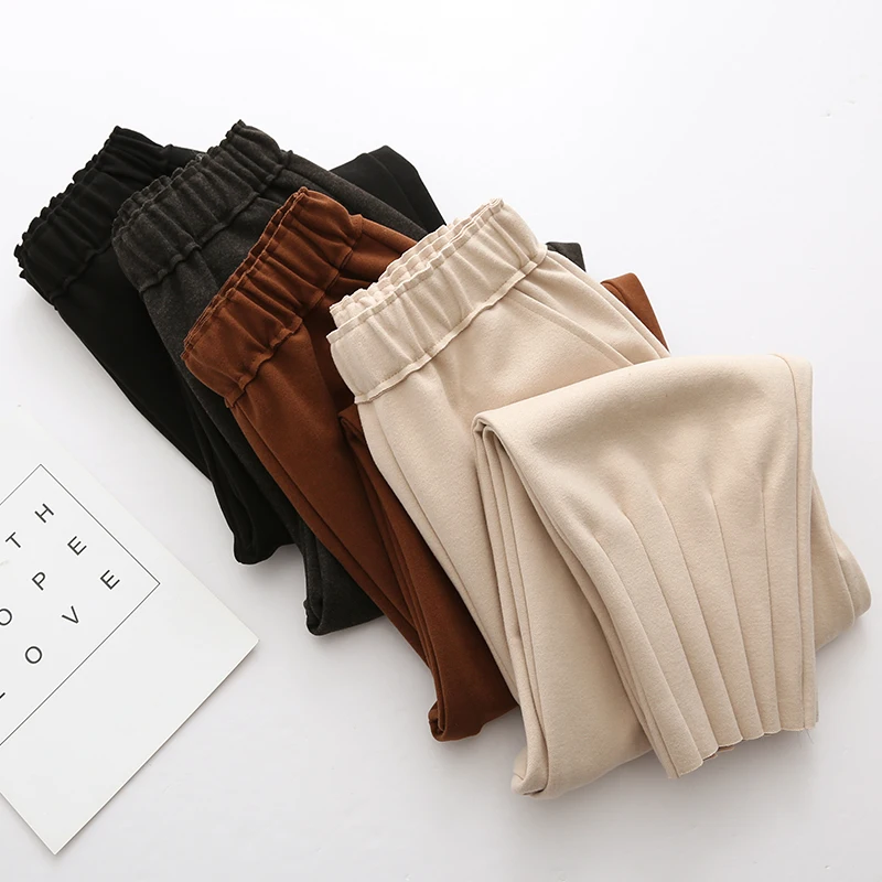 2018 Winter Wool Casual Pants Women Ankle Length Good Quality Thick