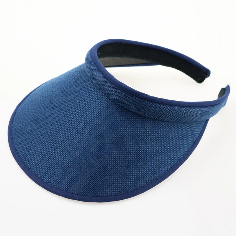 Мода топлесс Солнцезащитная шляпка для Для женщин Регулируемый соломенная шляпа Кепка с большой козырек для путешествия женская летняя сумка для пляжа Шапки на продвижение - Цвет: Blue