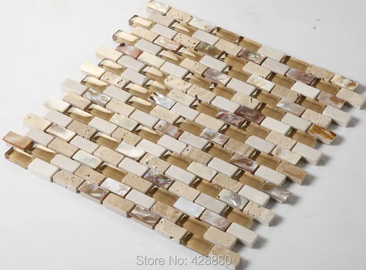 Glass Mosaic Tile Backsplash Mirrored Subway Tiles Mosaic Stone